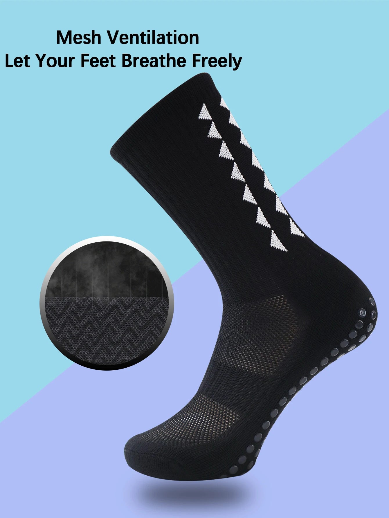 4 Pairs Men'S Grip Soccer Socks, Non-Slip Athletic Socks for Basketball, Football, Sports