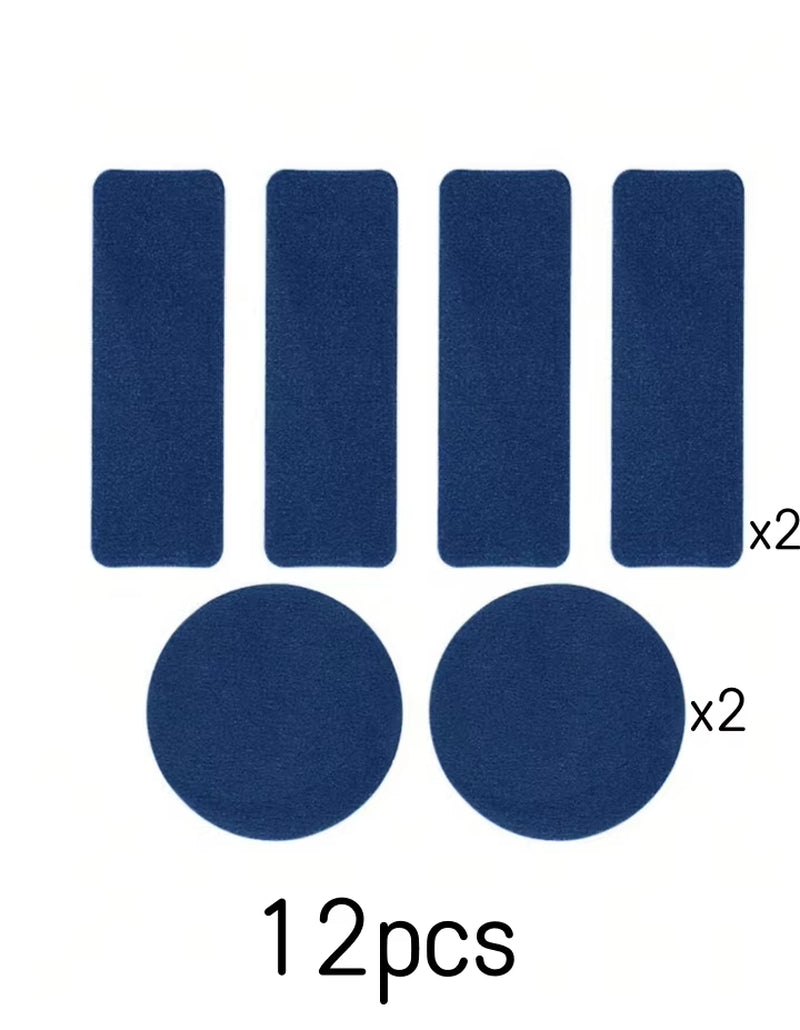 12Pcs Replacement Self-Adhesive Colorful Shoe Repair Stickers Microfiber Leather Sneaker Repair Universal Durable Heel Hole Pad