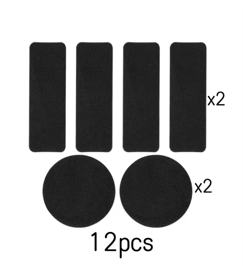 12Pcs Replacement Self-Adhesive Colorful Shoe Repair Stickers Microfiber Leather Sneaker Repair Universal Durable Heel Hole Pad