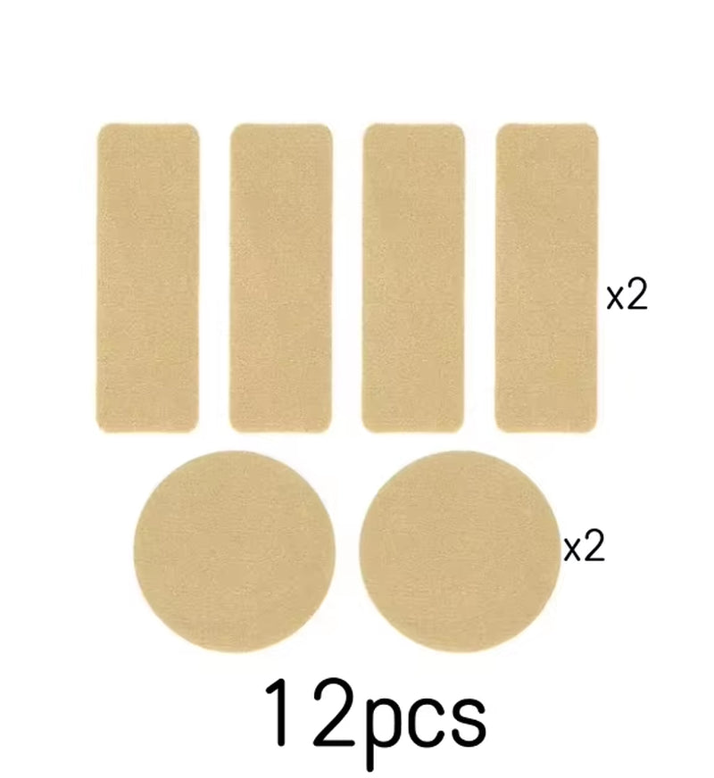 12Pcs Replacement Self-Adhesive Colorful Shoe Repair Stickers Microfiber Leather Sneaker Repair Universal Durable Heel Hole Pad