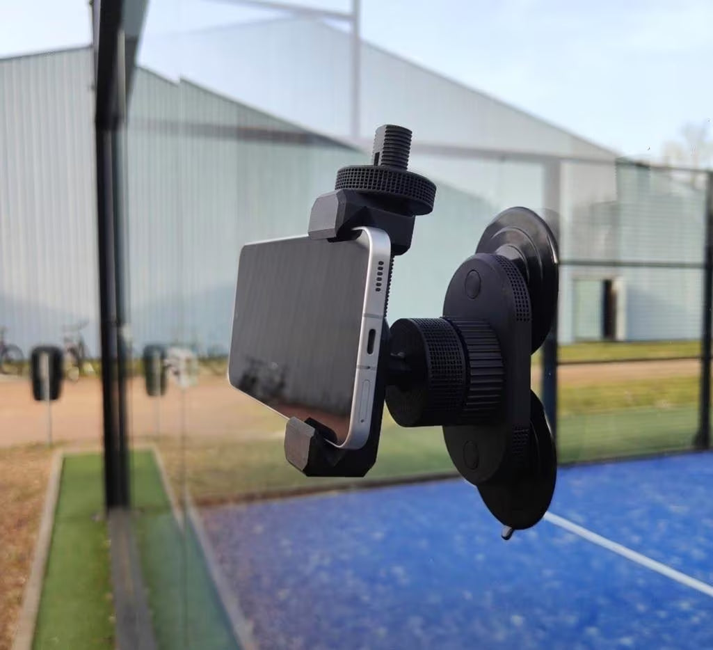 Padel Phone Mount for Video Recording - 360 Degree Adjustable - Phone Holder Padel - Squash Phone Holder - Record Padel Match