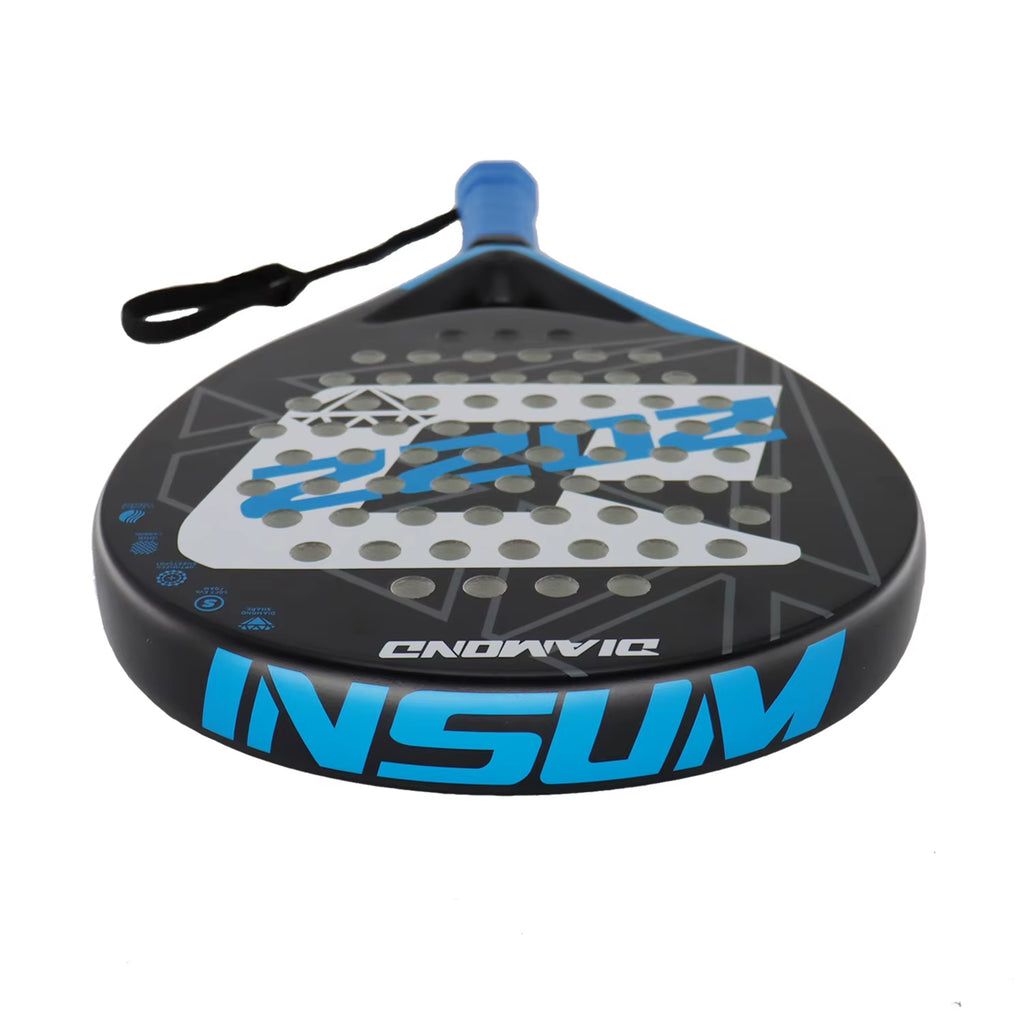 Padel Racket 2022 Carbon Fiber Soft EVA Surface High Balance Diamond Shape Sports Racket for Advanced Players Paddle