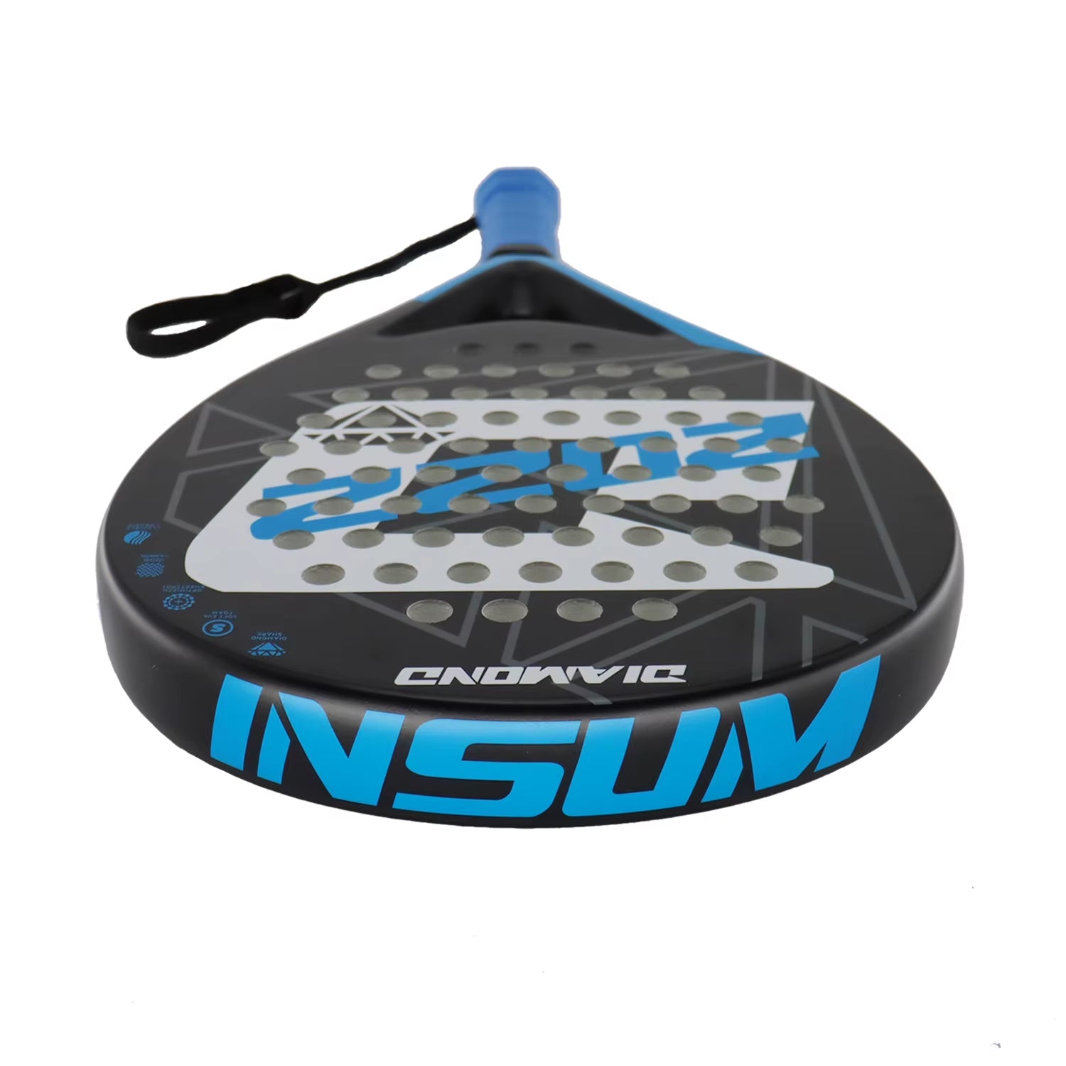 Padel Racket 2022 Carbon Fiber Soft EVA Surface High Balance Diamond Shape Sports Racket for Advanced Players Paddle