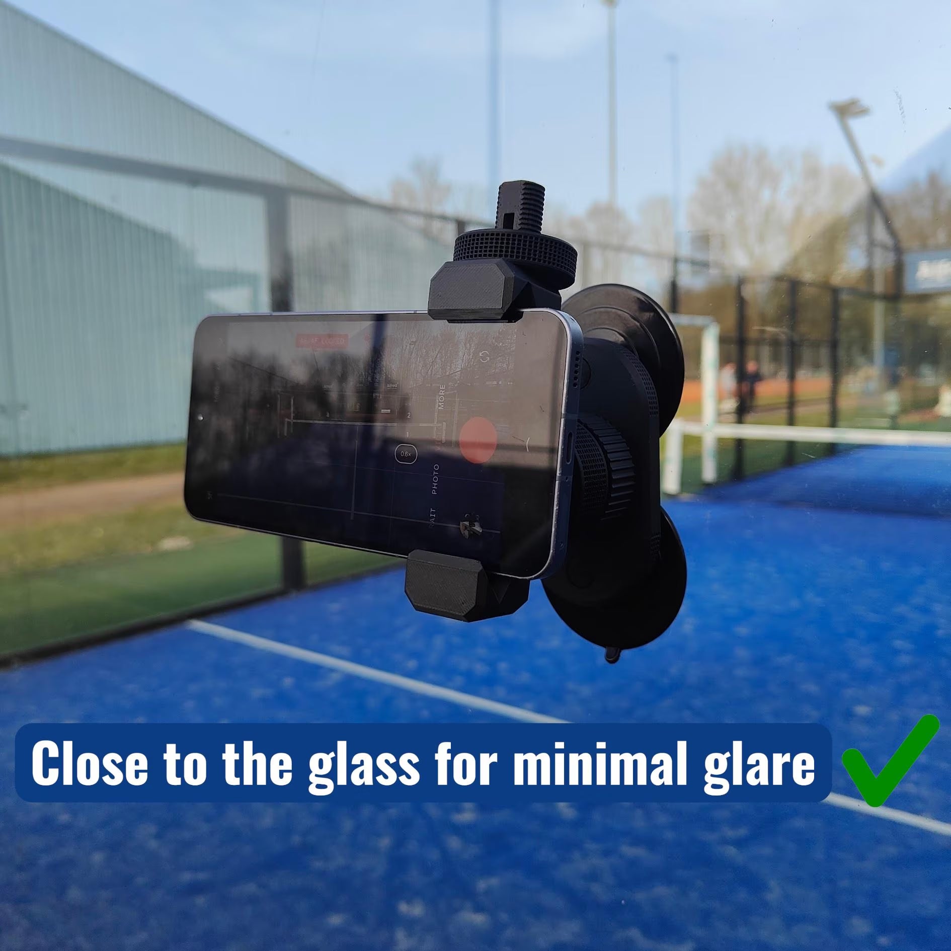 Padel Phone Mount for Video Recording - 360 Degree Adjustable - Phone Holder Padel - Squash Phone Holder - Record Padel Match