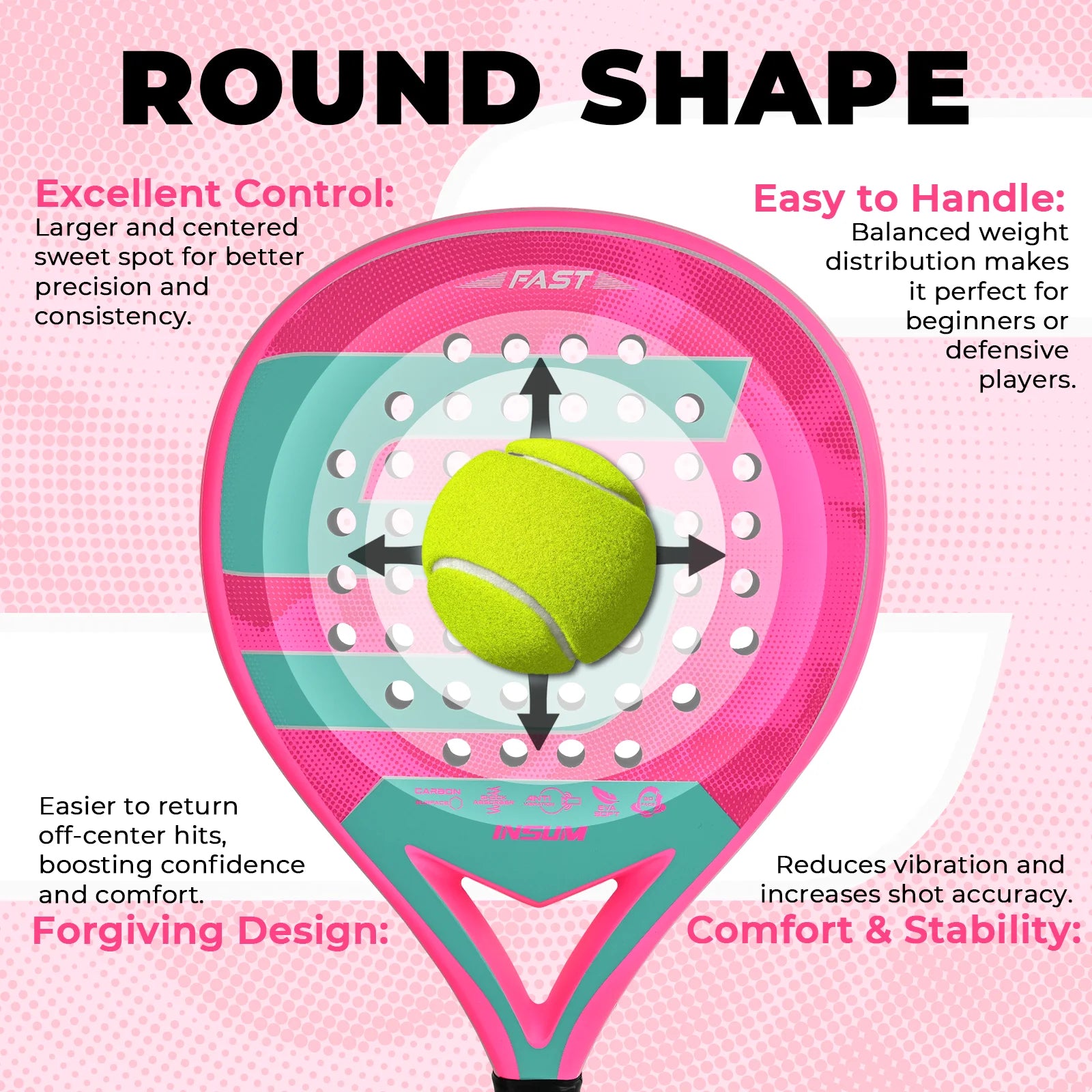 INSUM Velocity padel racket — handle and grip close-up
