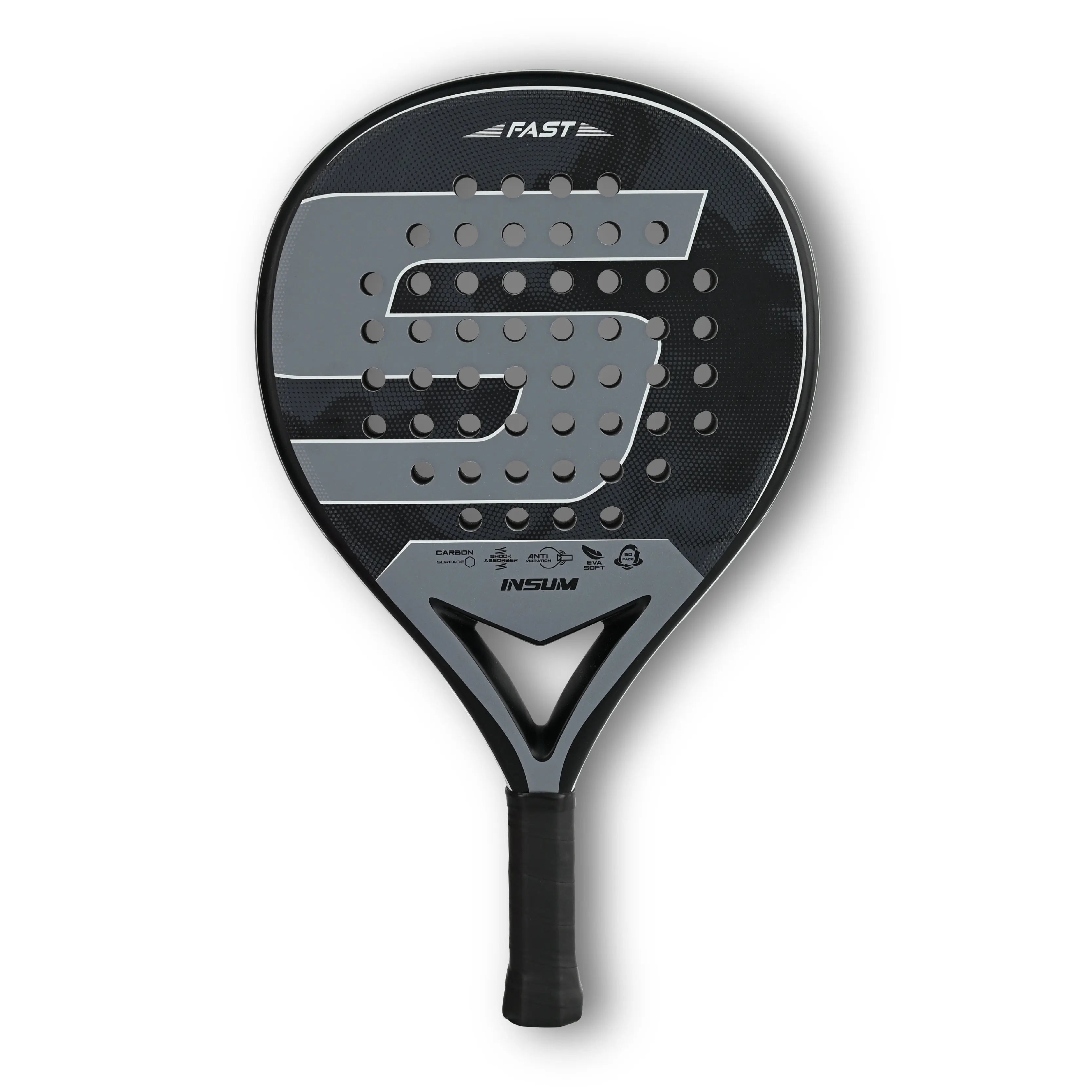 Padel Racket 2022 Carbon Fiber Soft EVA Surface High Balance Diamond Shape Sports Racket for Advanced Players Paddle