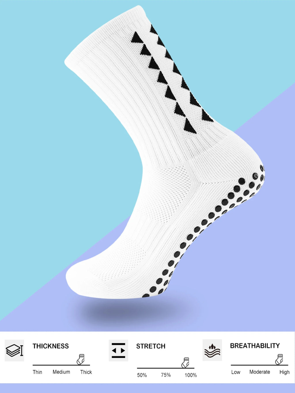 4 Pairs Men'S Grip Soccer Socks, Non-Slip Athletic Socks for Basketball, Football, Sports