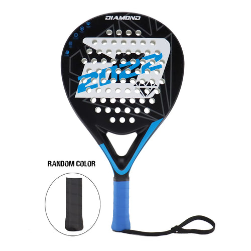Padel Racket 2022 Carbon Fiber Soft EVA Surface High Balance Diamond Shape Sports Racket for Advanced Players Paddle